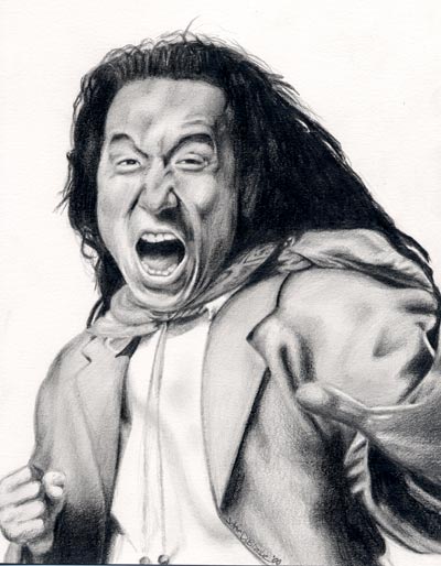 Jackie Chan “Shanghai Noon” Freehand Graphite Pencil Drawing