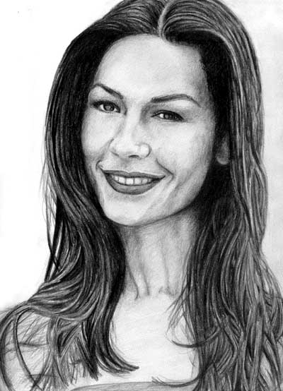 Catherine Zeta-Jones Pencil Drawing – The Artwork of John DiBiase