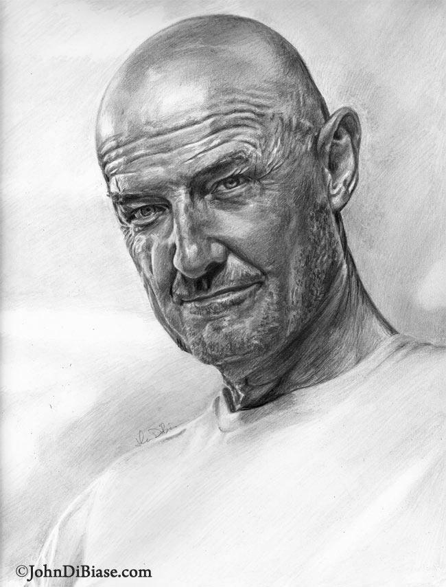 Terry O’Quinn as John Locke from LOST Freehand Graphite Pencil Portrait