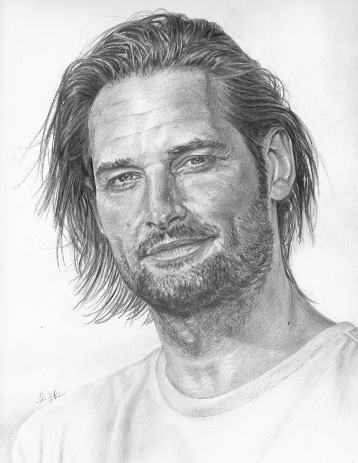 Josh Holloway as Sawyer in LOST Freehand Graphite Pencil Portrait