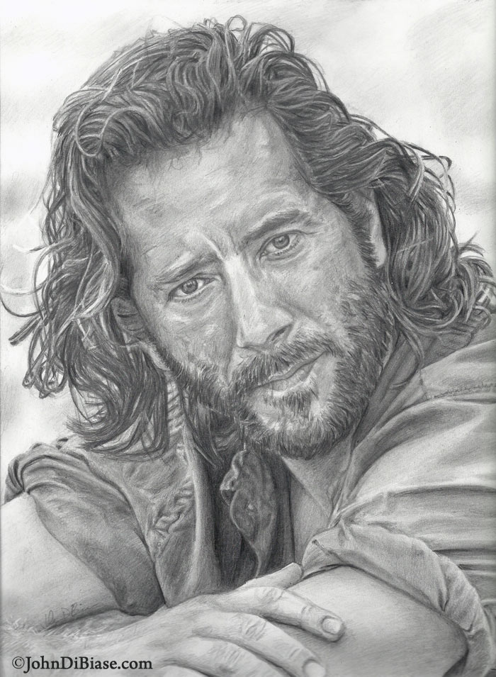 Desmond Hume (Henry Ian Cusick) from the show LOST Freehand Graphite Pencil Drawing