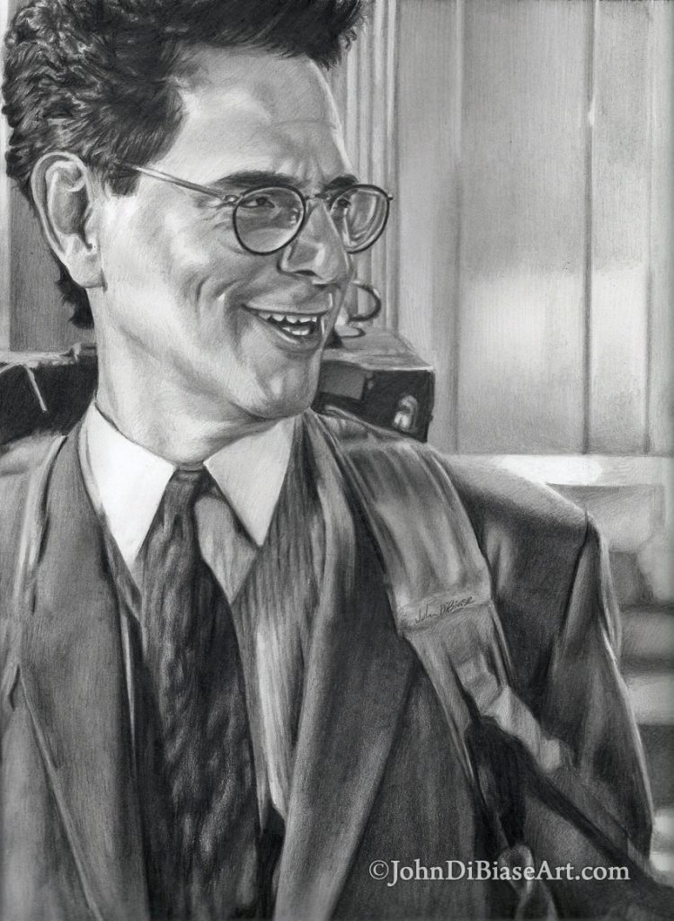 Harold Ramis as Egon Spengler in “Ghostbusters II” Freehand Graphite Drawing