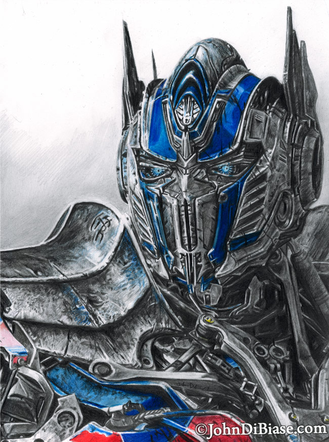 Optimus Prime from “Transformers Age of Extinction” Freehand Colored
