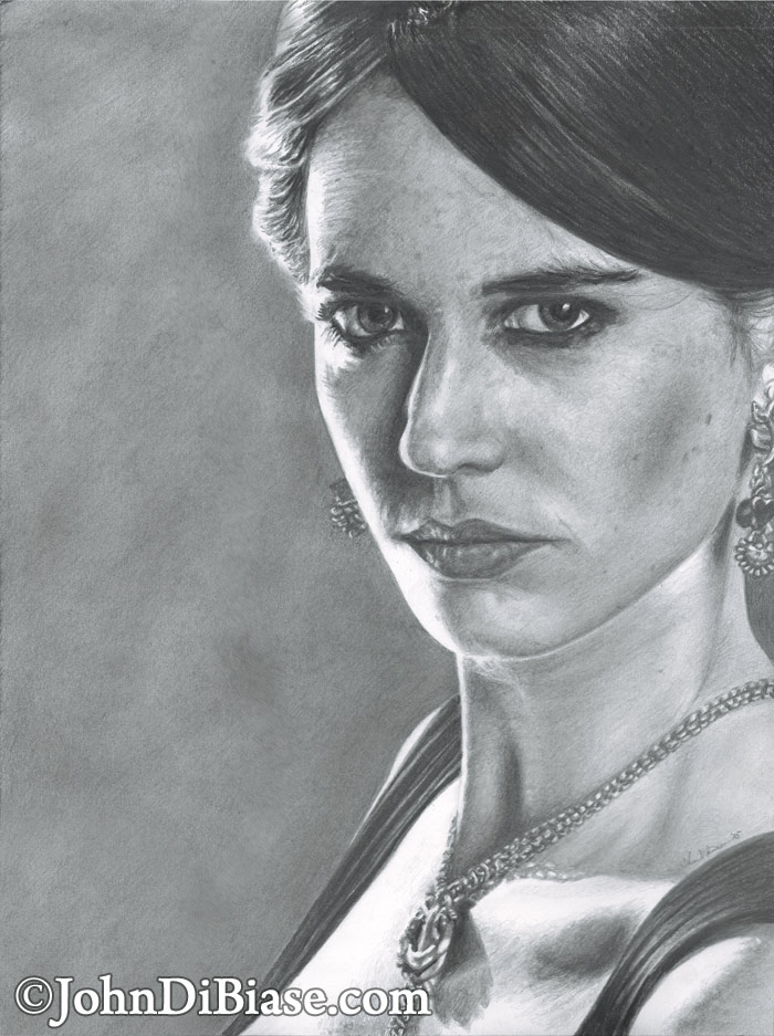 Eva Green as Vesper Lynd in “Casino Royale” Freehand Graphite Pencil Drawing