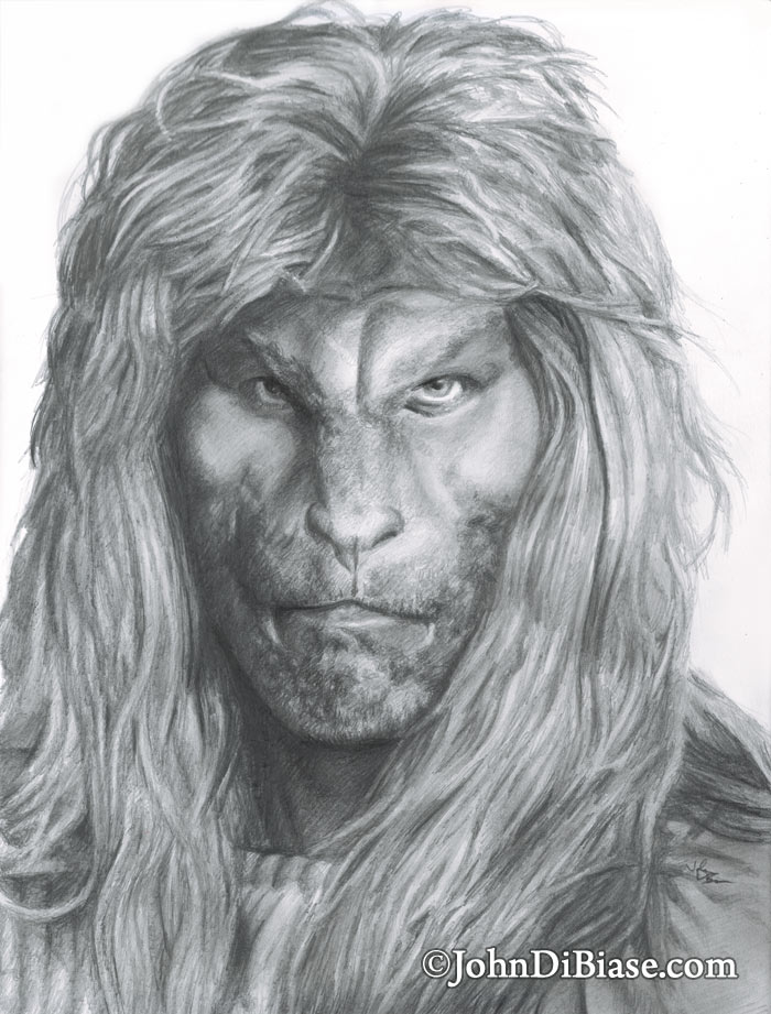 Ron Perlman as Vincent from TV’s “Beauty and the Beast” Commissioned Freehand Graphite Pencil Drawing