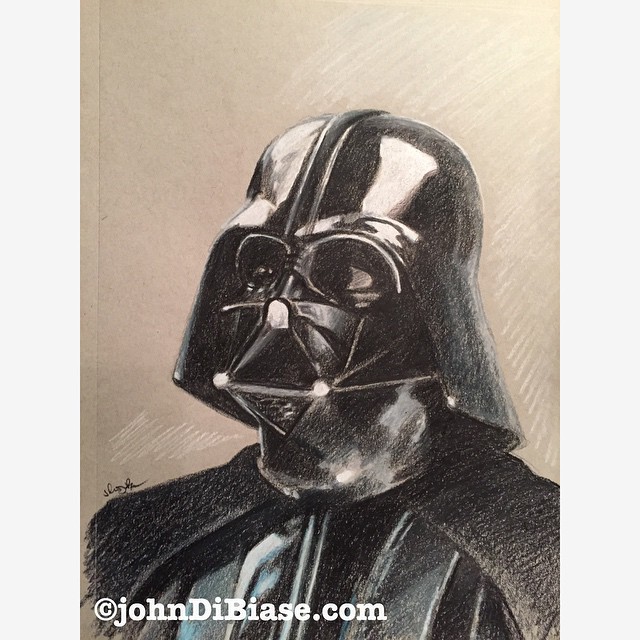 Colored Pencil Sketch of Darth Vader in Star Wars – The Artwork of John ...