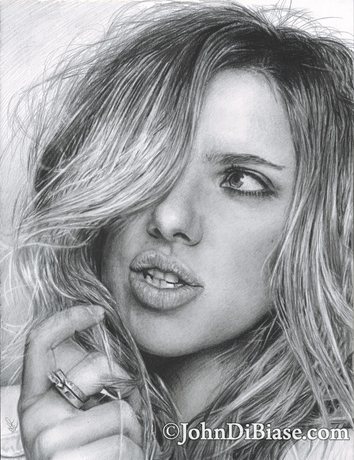 Pencil Drawing of Scarlett Johansson - The Artwork of John ...