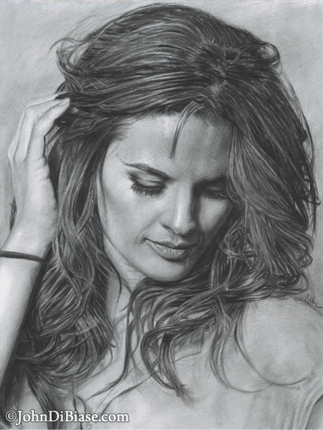 Stana Katic Freehand Graphite Pencil Drawing