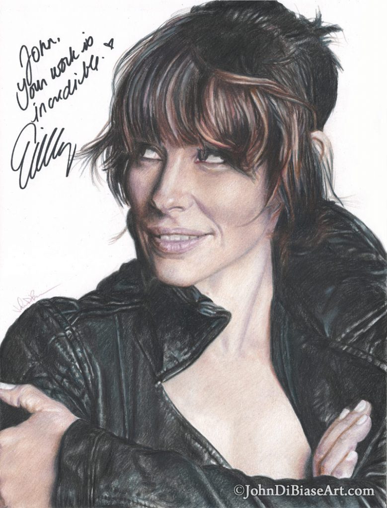 Evangeline Lilly Freehand Colored Pencil Drawing (Autographed)