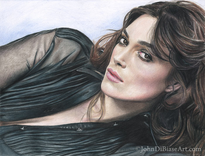 Keira Knightley Freehand Colored Pencil Drawing