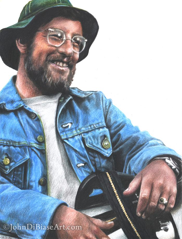 Richard Dreyfuss from “JAWS” Freehand Colored Pencil Drawing – Autographed!