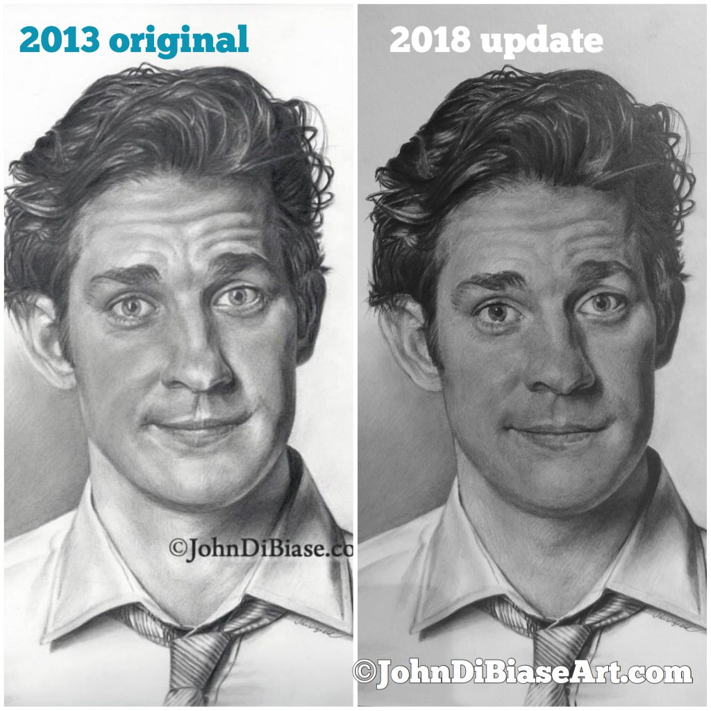 Jim Halpbert (John Krasinski) Updated Freehand Drawing