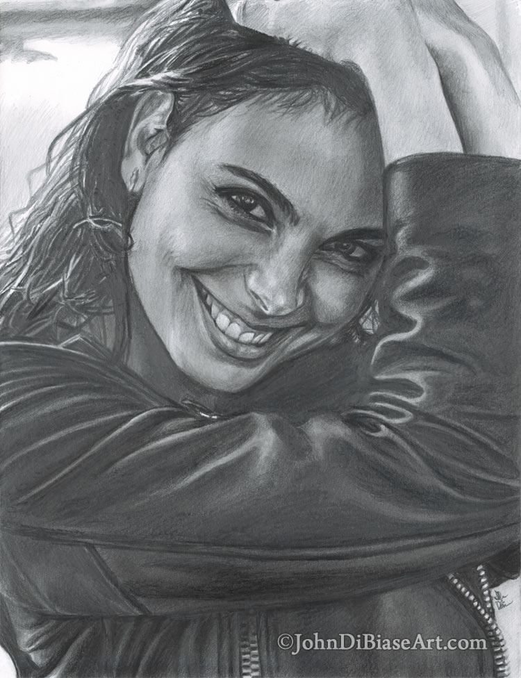 Morena Baccarin Freehand Graphite Pencil Portrait