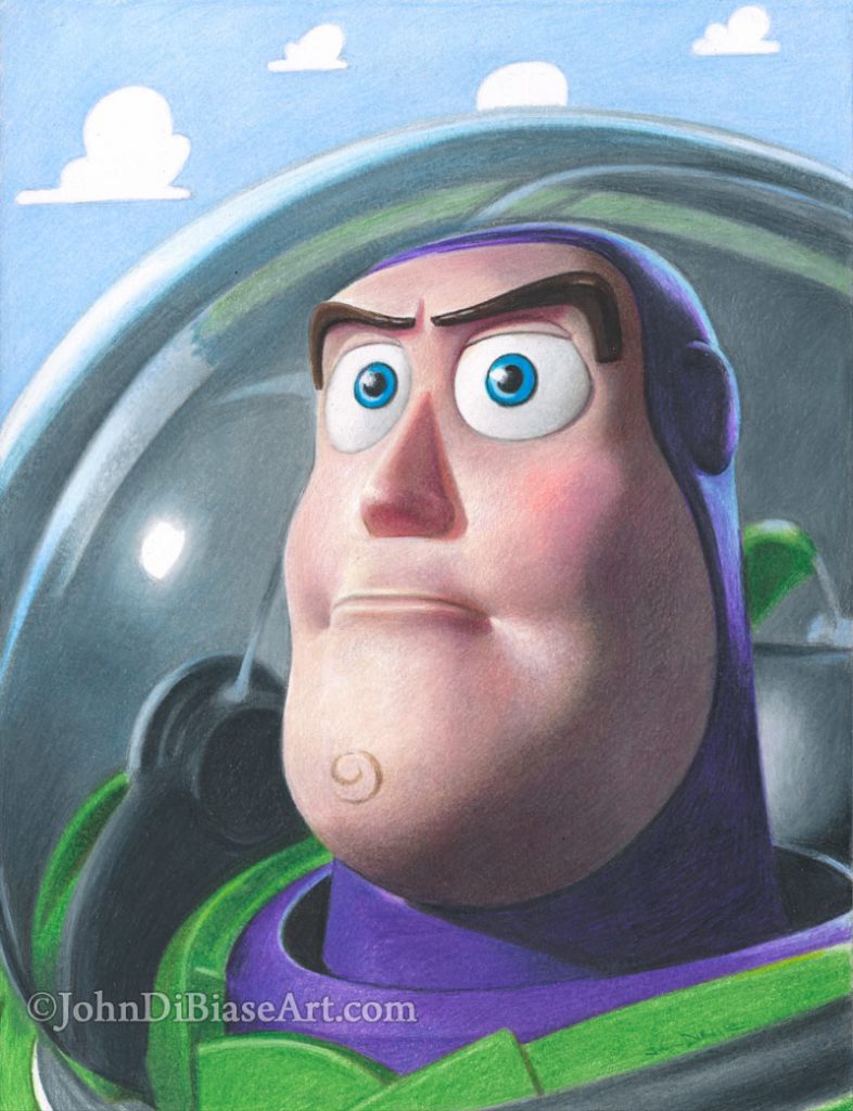 Buzz Lightyear Freehand Colored Pencil and Marker Portrait