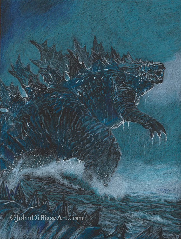 Godzilla: King of the Monsters Freehand Colored Pencil Drawing