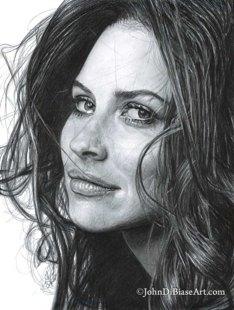 Evangeline Lilly Freehand Graphite Drawing