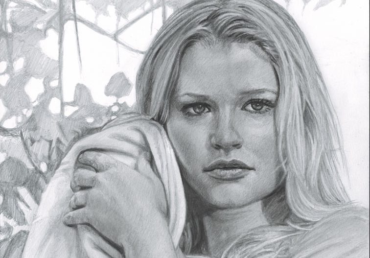 Claire from TV’s LOST (Emilie de Ravin) Freehand Graphite Drawing
