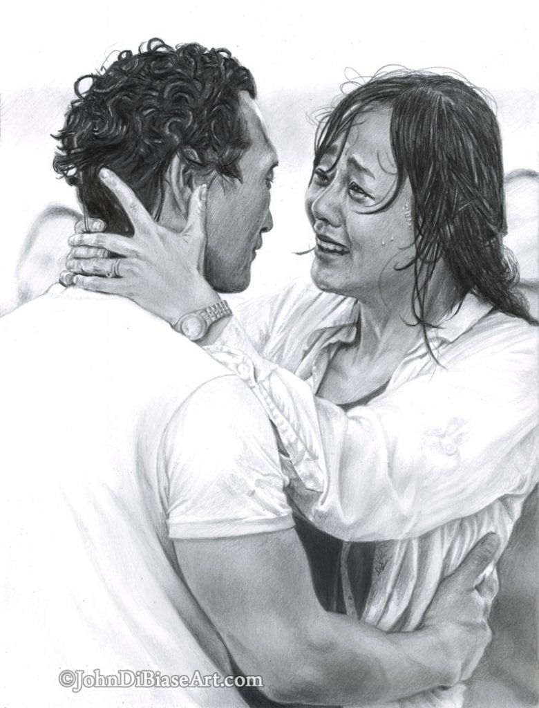 Drawing of Sun and Jin from LOST