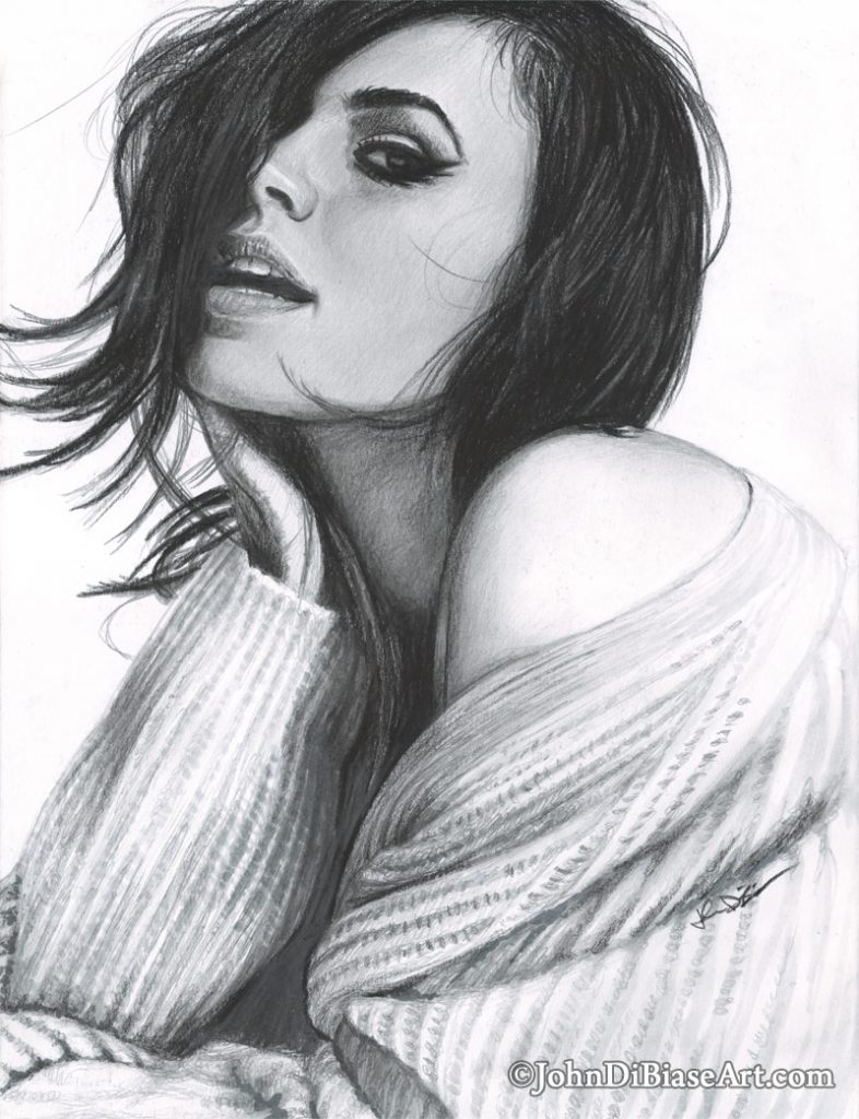 Hayley Atwell Freehand Graphite Pencil Portrait