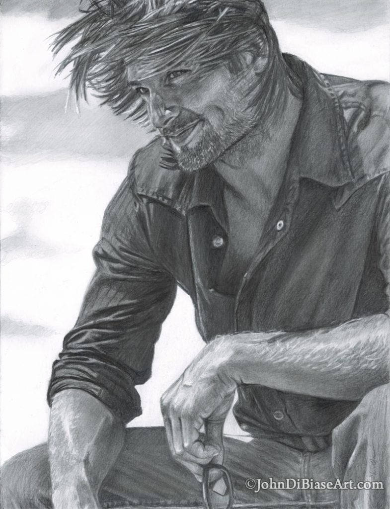 Sawyer from “LOST” (Josh Holloway) Freehand Graphite Drawing