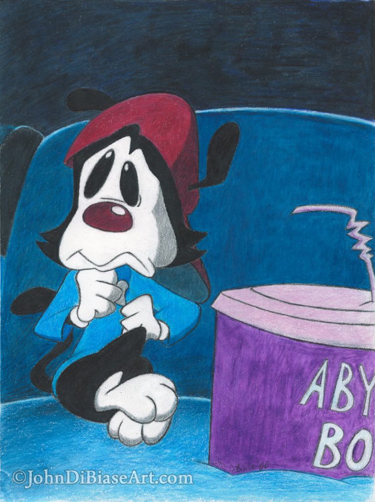 Wakko Warner Freehand Colored Pencil Drawing