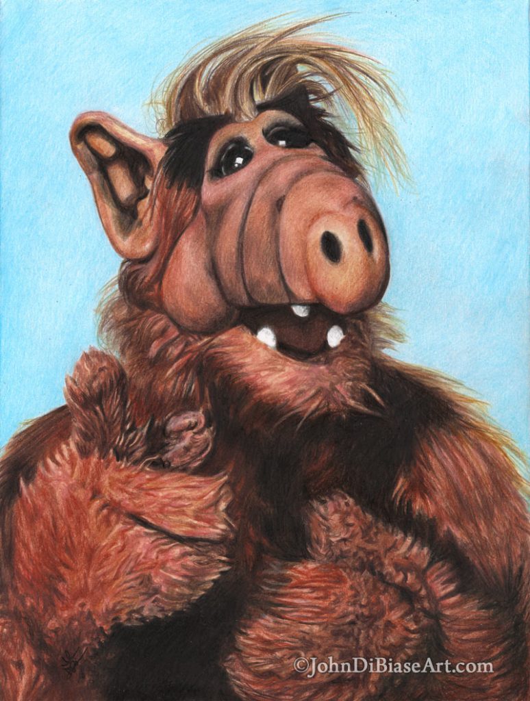 ALF Freehand Colored Pencil and Marker Drawing