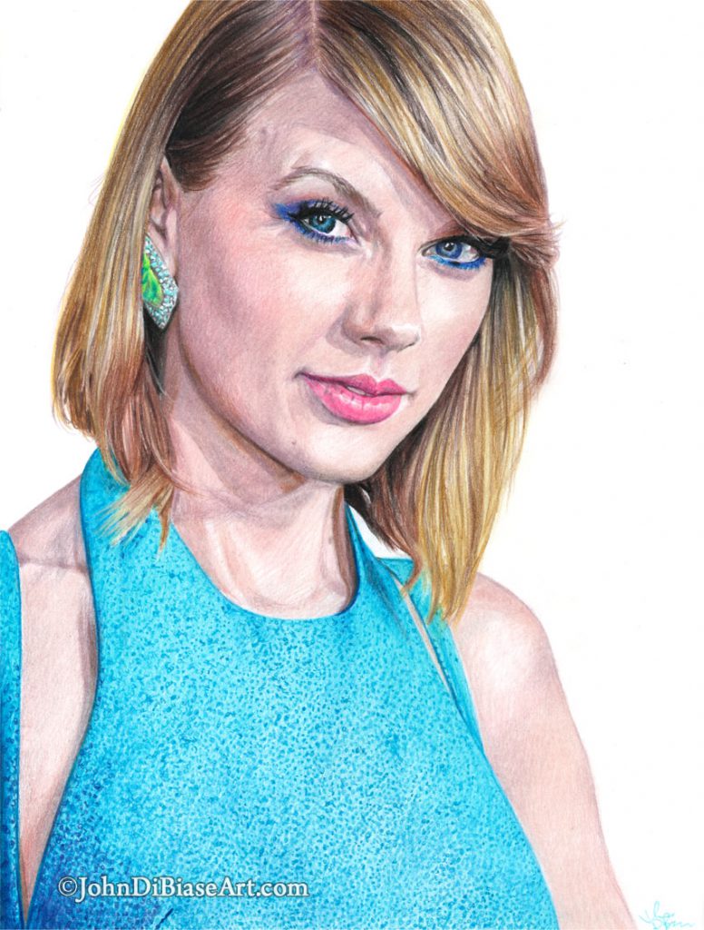 Taylor Swift Freehand Colored Pencil Commissioned Drawing