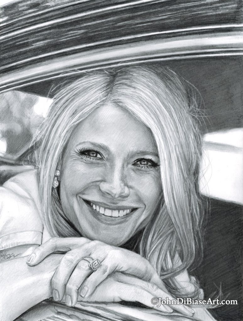 Gwyenth Paltrow Freehand Graphite Pencil Portrait