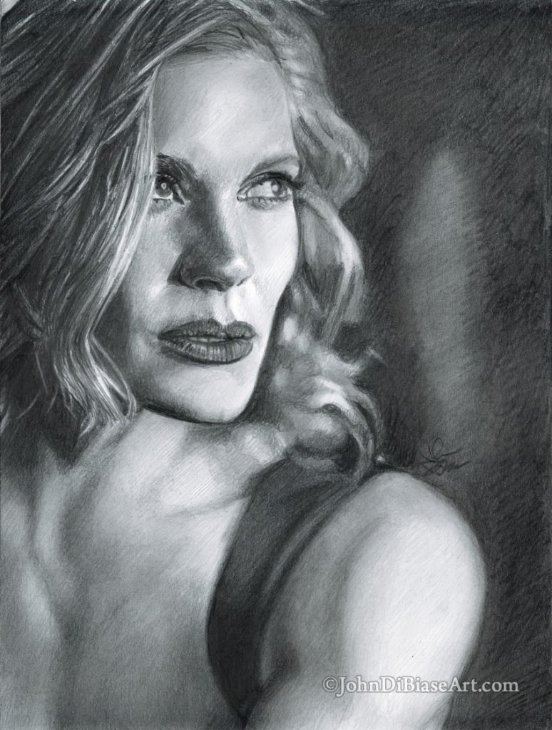 Katee Sackhoff Freehand Graphite Drawing