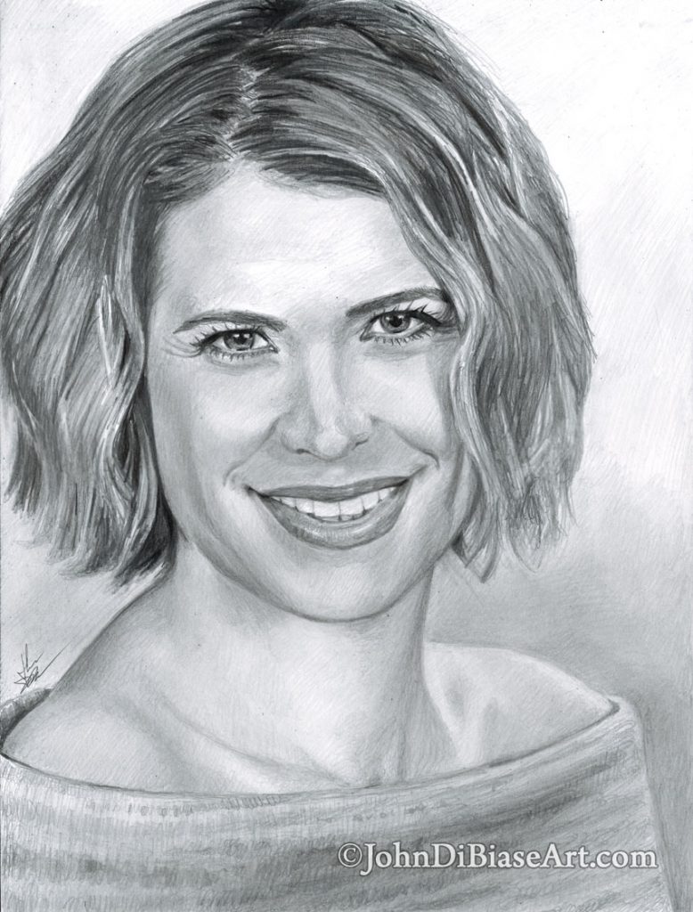 Kristy Swanson Freehand Graphite Portrait – The Artwork of John DiBiase