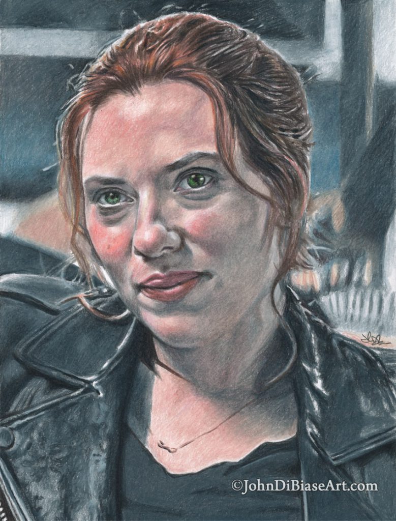 Freehand Colored Pencil Commission of Black Widow