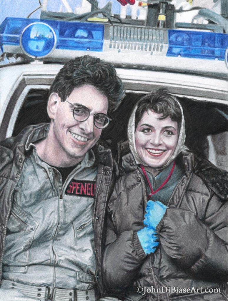 Egon and Janine Colored Pencil Ghostbusters Drawing