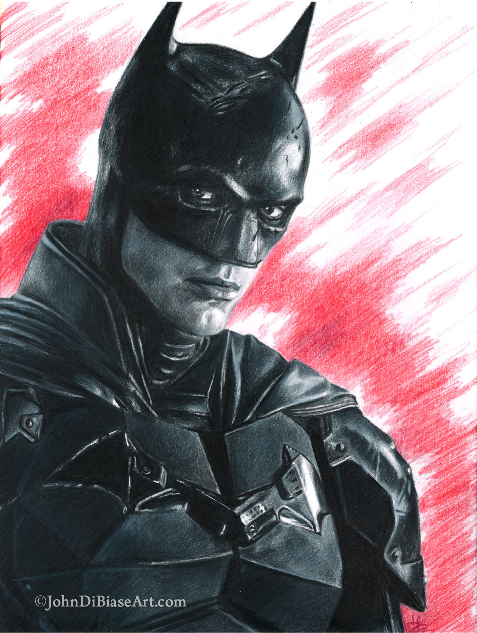 Robert Pattinson as The Batman Freehand Commissioned Portrait Drawing ...