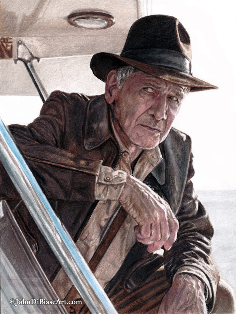 Indiana Jones “Dial of Destiny” Freehand Colored Pencil Drawing