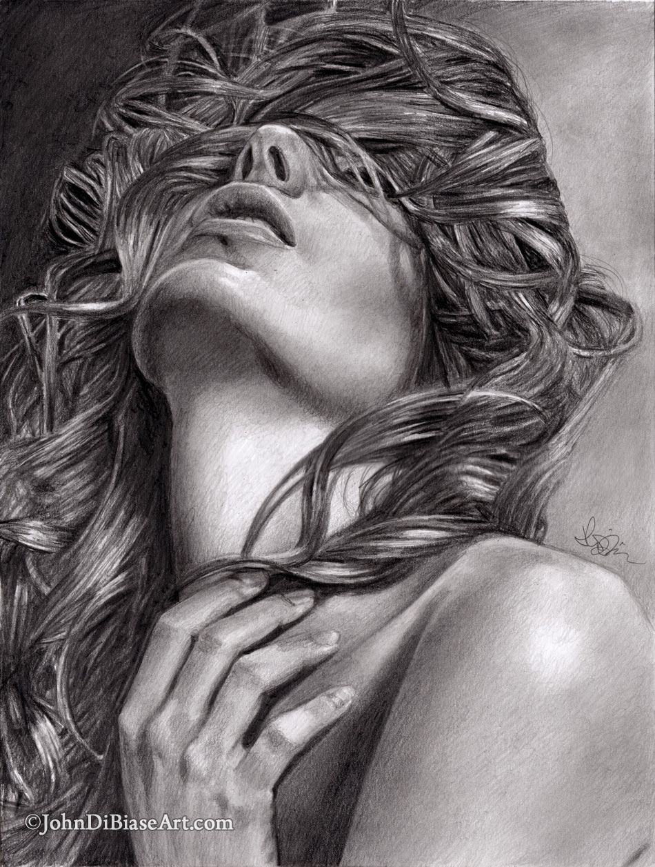 Model Nicole Vincenti Freehand Graphite Drawing – The Artwork of John ...