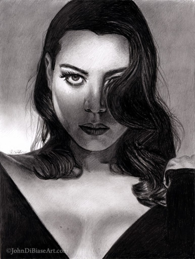 Aubrey Plaza Freehand Graphite Pencil Portrait