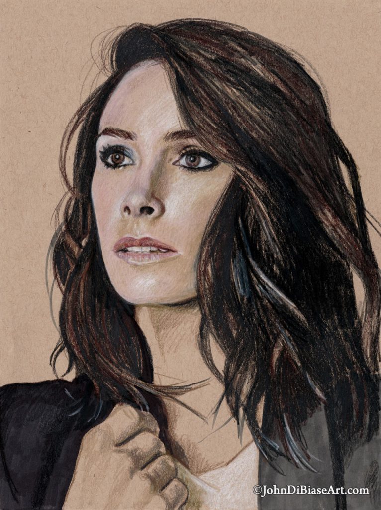 Abigail Spencer Freehand Colored Pencil Sketch