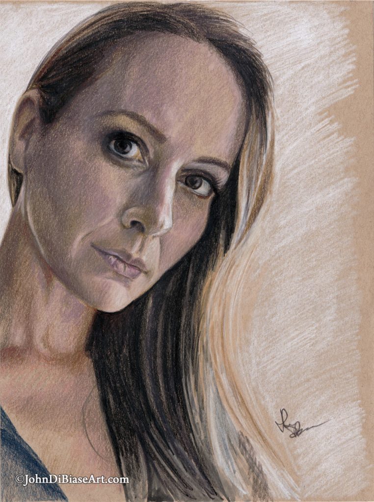 Amy Acker Freehand Colored Pencil Sketch