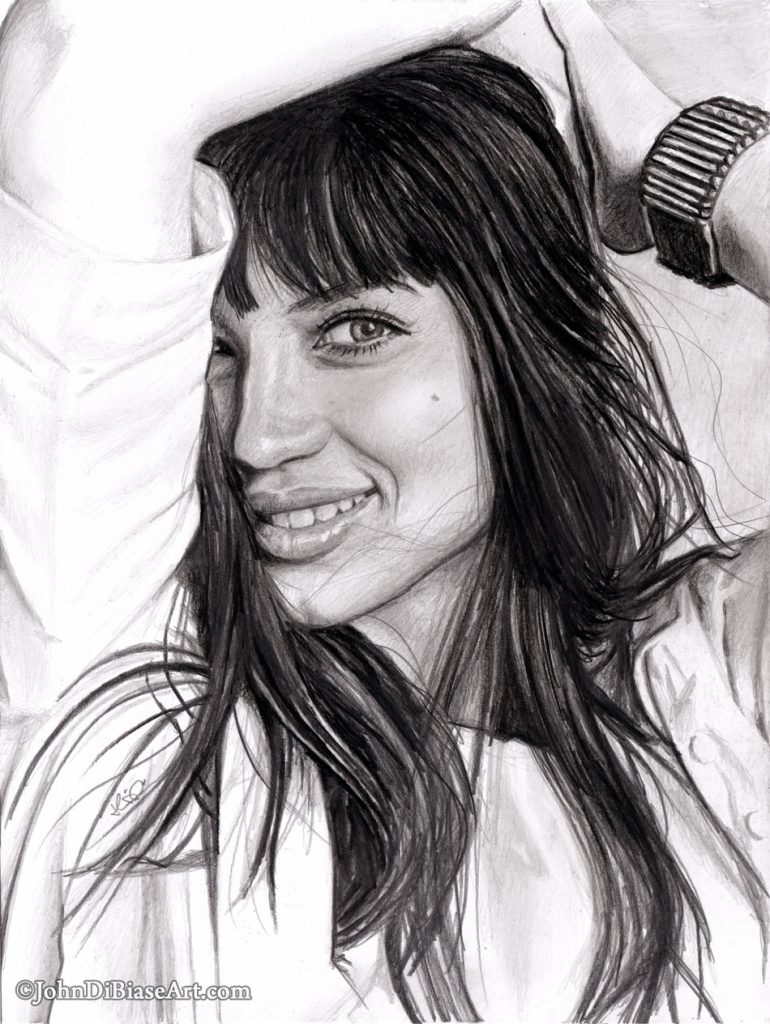 Ana de Armas Freehand Graphite Sketch