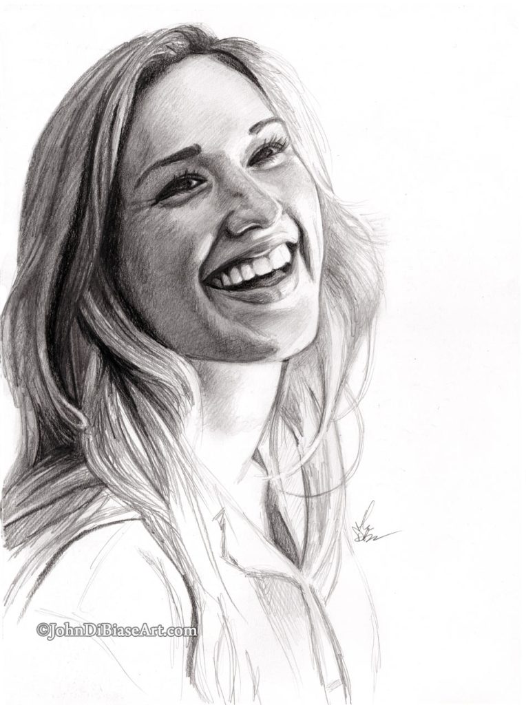 Ashley Johnson Freehand Graphite Sketch
