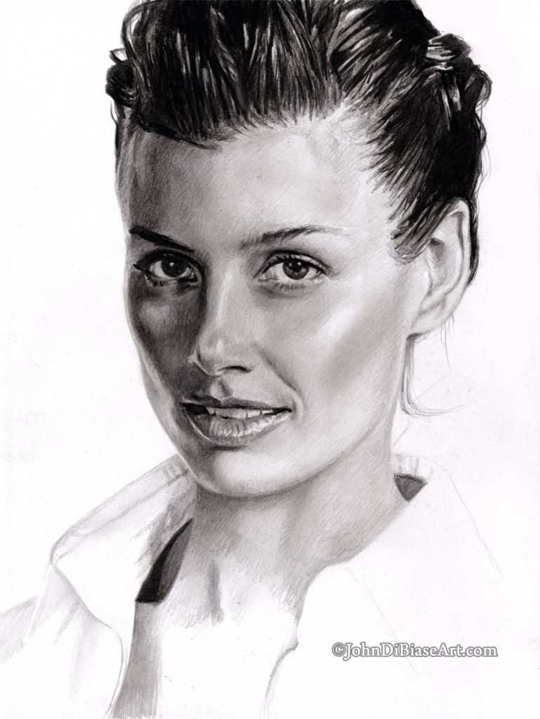 Bridget Moynahan Freehand Graphite Drawing