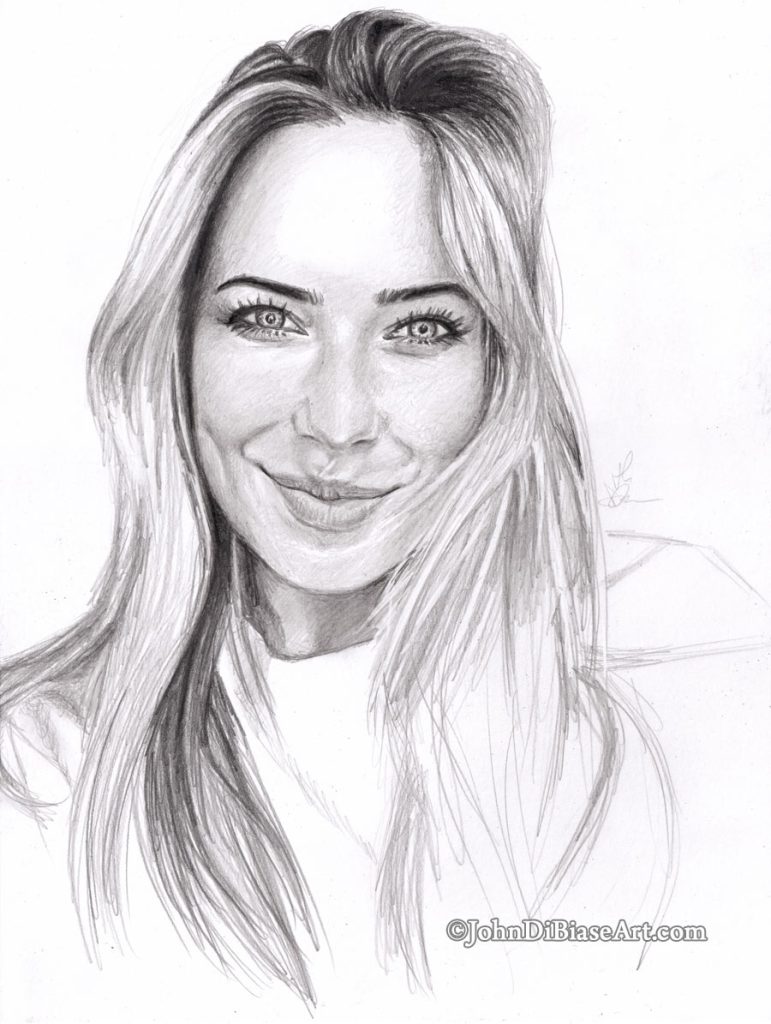 Eva Mikulski Freehand Graphite Sketch