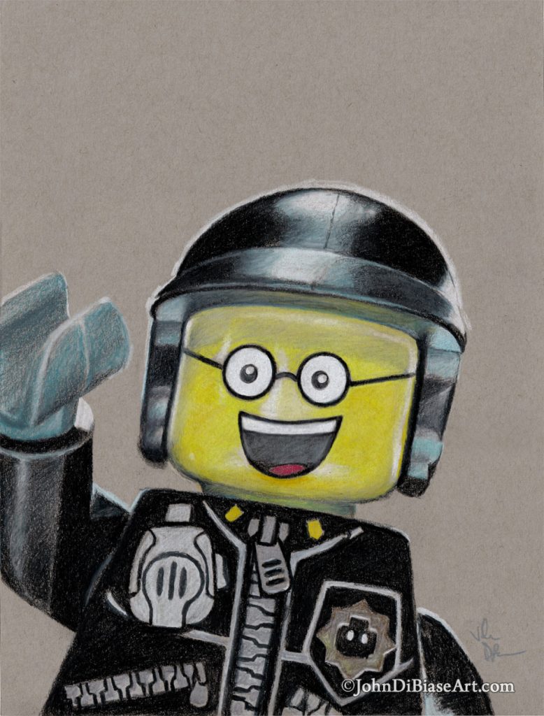 LEGO “Good Cop” Freehand Colored Pencil Sketch
