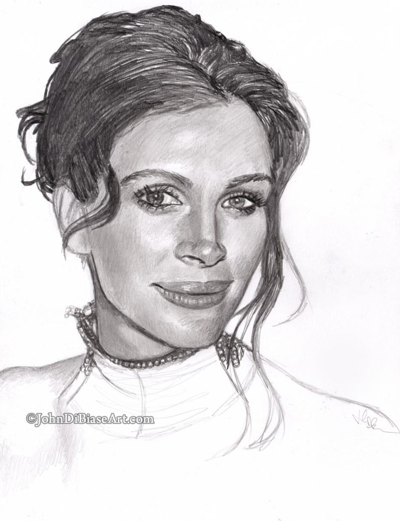 Julia Roberts Freehand Graphite Sketch