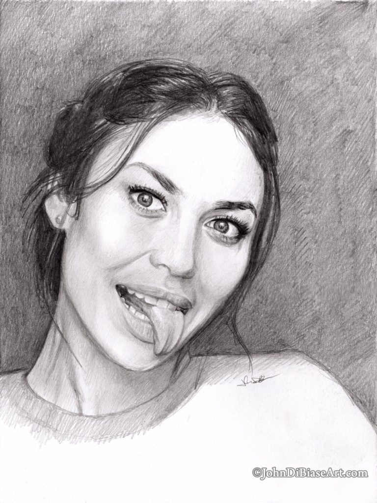 Olga Kurylenko Freehand Graphite Drawing