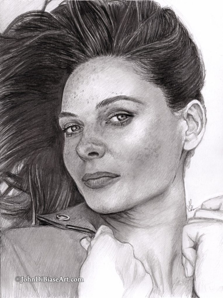 Rebecca Ferguson Freehand Graphite Drawing