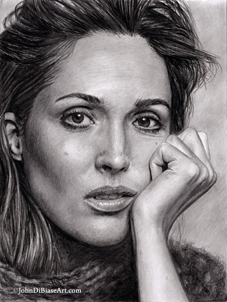 Rose Byrne Freehand Graphite Drawing