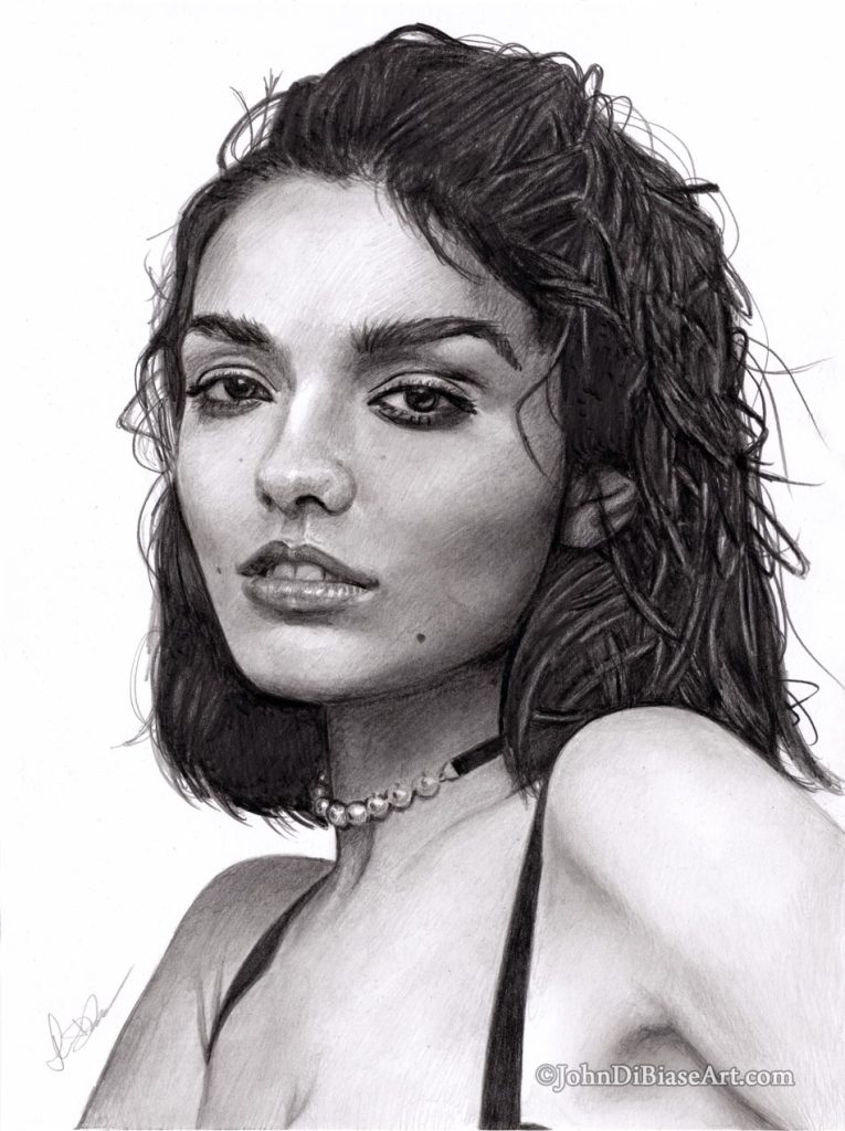 Rachel Zegler Freehand Graphite Drawing