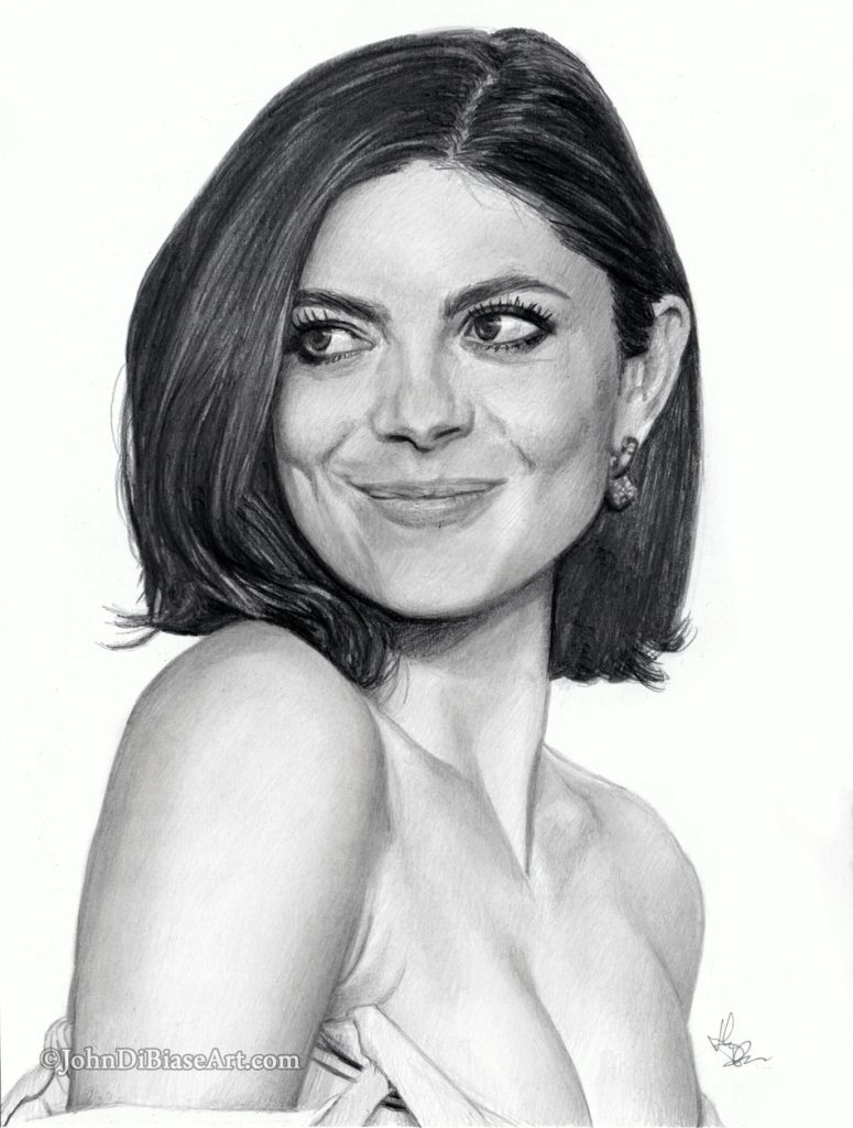 Monica Barbaro Freehand Graphite Portrait Drawing