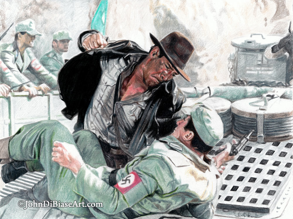Indiana Jones and the Last Crusade Colored Pencil Commissioned Drawing